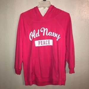Women’s Pink Old Navy 3/4 Sleeve Hoodie XL